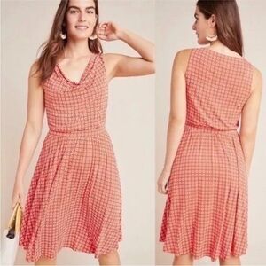 Anthropologie maeve brianne crane floral midi cowl neck dress size XS